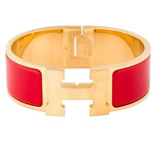 HERMES - CLIC CLAC H BRACELET - Rouge Amarante
